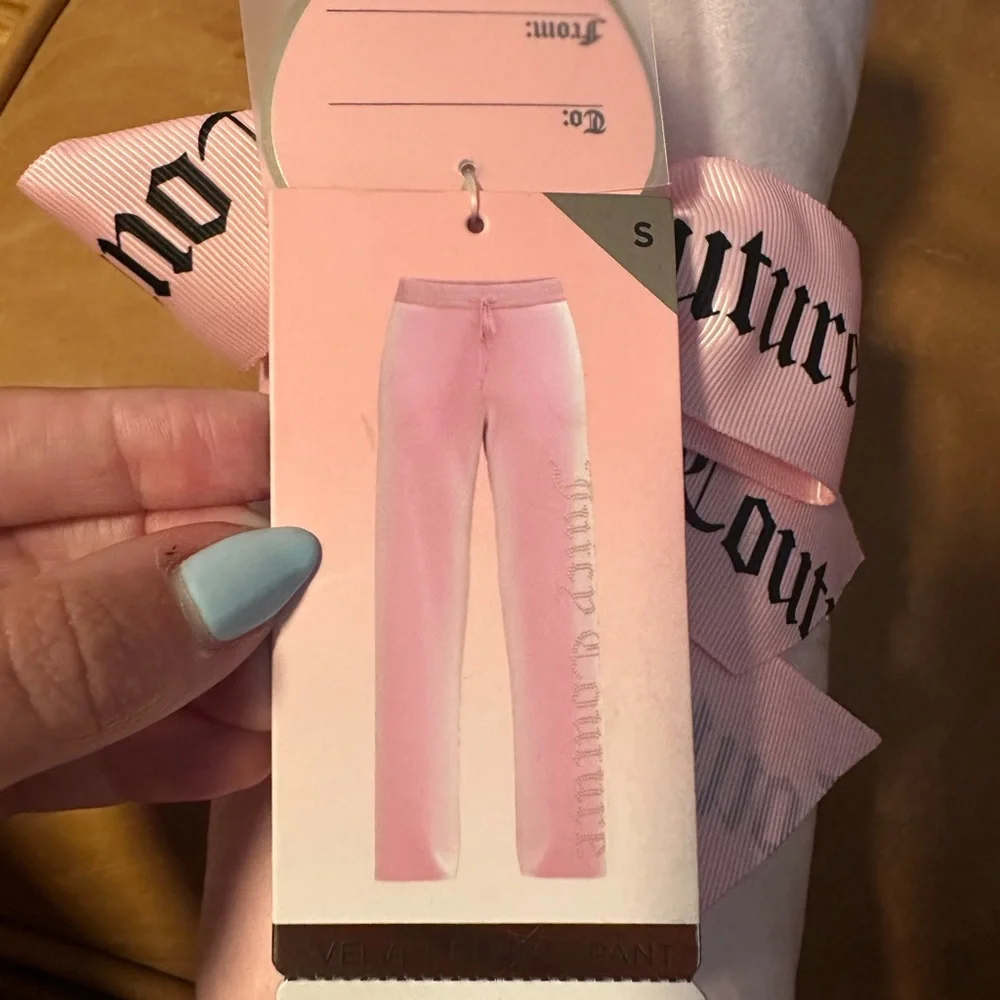 Juicy Couture Pink Velvet Fleece Pants - Picture 1 of 5